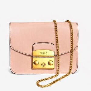 FURLA Metropolis ‘Petal Pink’ Mini Crossbody Shoulder Bag RETAIL $495+
